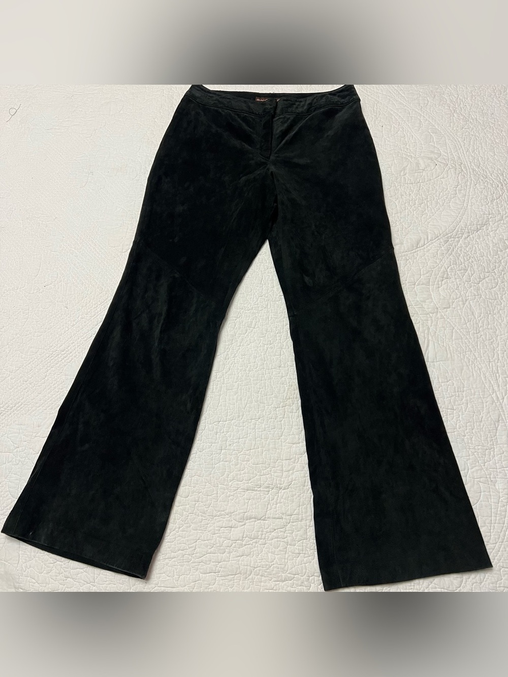 Vintage bandolino women’s black suede pants size 10 straight leg w/ pockets